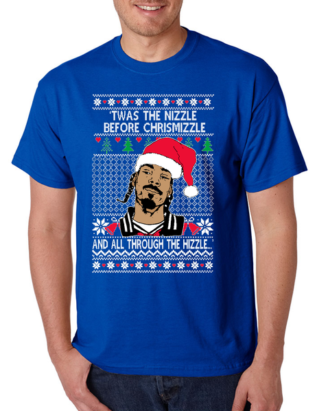Ugly Christmas Snoop TWAS The Nizzle Before Chrismizzle Men's T Shirt