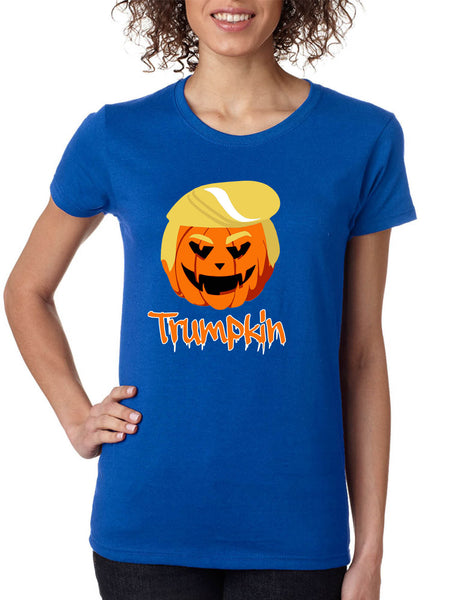 Women's T Shirt Trumpkin Funny Trump Halloween Shirt Trendy Pumpkin