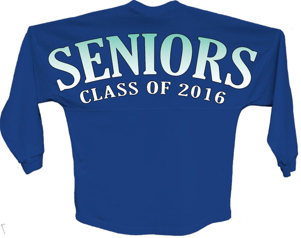 Seniors class of 2016 blue pom print J america shirt - ALLNTRENDSHOP - 3