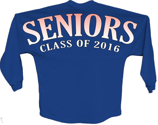 Seniors class of 2016 orange pom print J america shirt - ALLNTRENDSHOP - 1