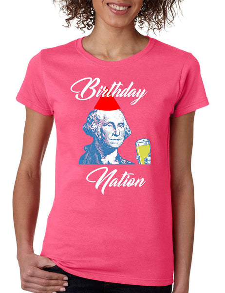 Women's T Shirt Birthday Nation Trendy 4th Of July USA Party Tee