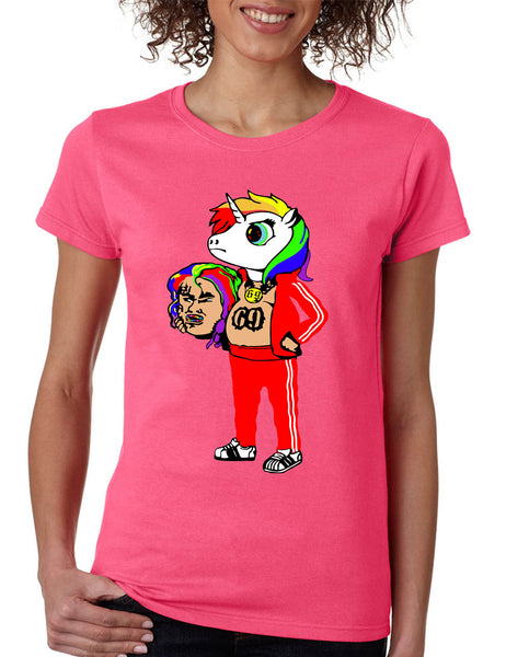 Women's T Shirt 6ix9ine Unicorn 69 Funny Shirt Trendy Hot Fans Gift