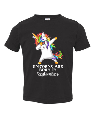 Kids Youth T Shirt Dab Unicorns Are Born In Custom Month Birthday Top