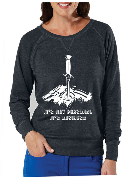 Women's Long Sleeve It's Not Personal It's Business Fun Top - ALLNTRENDSHOP - 5