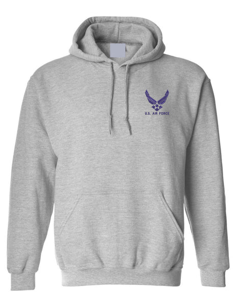 Adult Hoodie US Air Force Embroidered Military Love USA Army