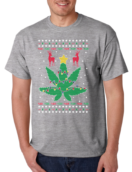 Men's T Shirt Ugly Christmas Weed Shirt Smoke Clothing
