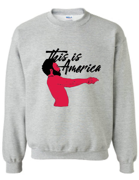 Adult Sweatshirt This Is America Trendy Gift Cool Popular Top