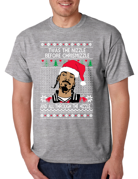 Ugly Christmas Snoop TWAS The Nizzle Before Chrismizzle Men's T Shirt