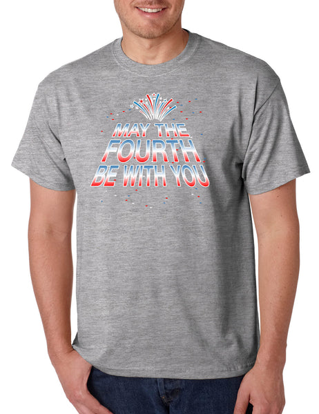 Men's T Shirt May The Fourth Be With You Funny 4th Of July Tee