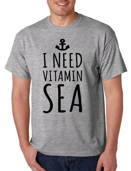 Men's T Shirt I Need Vitamin Sea Love Summer Vacation Beach Tee