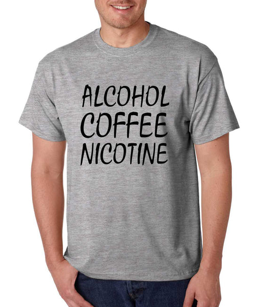 Men's T Shirt Alcohol Coffee Nicotine Cool Funny T Shirt - ALLNTRENDSHOP - 4