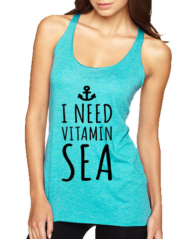 Women's Tank Top I Need Vitamin Sea Beach Lover Summer Vacay