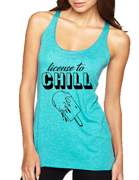 Women's Tank Top License To Chill Summer Vacation Funny Top Relax
