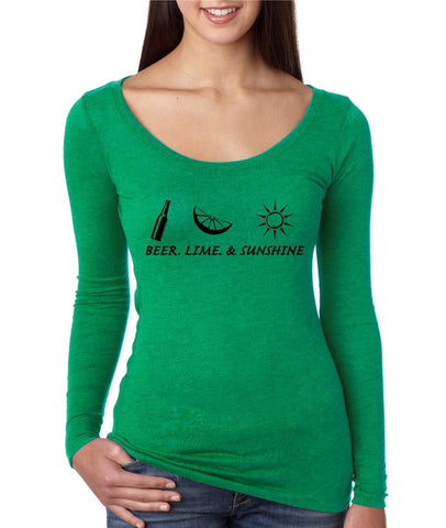 Beer lime and sunshine women long sleeve shirt - ALLNTRENDSHOP