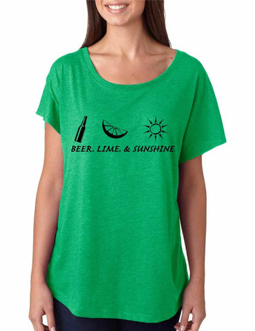 Beer lime and sunshine women tri-blend dolman shirt - ALLNTRENDSHOP