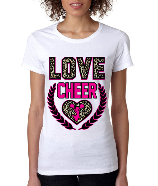 Love Cheer Leopard womens T-Shirts - ALLNTRENDSHOP - 2