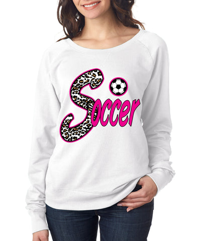 Soccer White Leopard women's long sleeve pullover - ALLNTRENDSHOP - 1