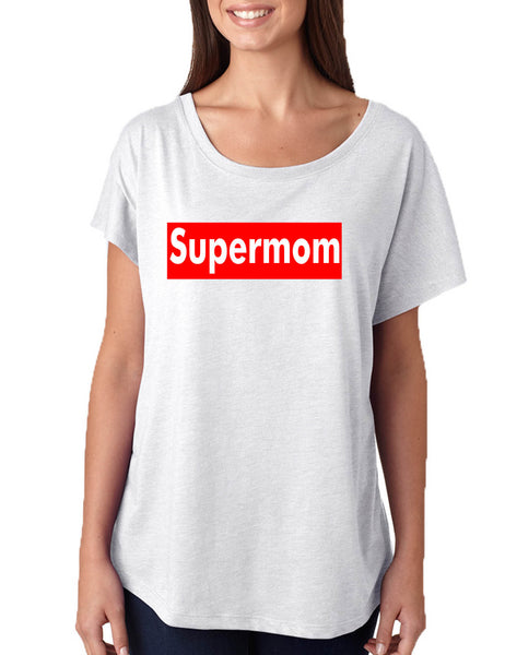Women's Dolman Super Mom Graphic Mothers Day Gift Best Mommy Top