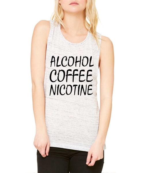 Women's Flowy Muscle Top Alcohol Coffee Nicotine - ALLNTRENDSHOP - 6