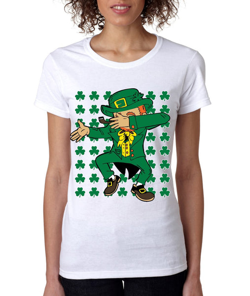 Dabbing Irish Leprechaun St patrick women t-shirt - ALLNTRENDSHOP