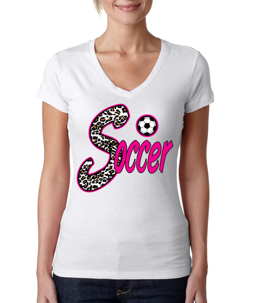 Soccer White Leopard women's sporty V - ALLNTRENDSHOP - 2