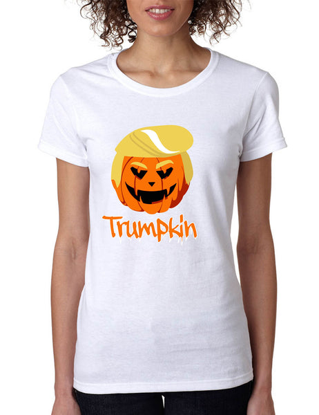Women's T Shirt Trumpkin Funny Trump Halloween Shirt Trendy Pumpkin