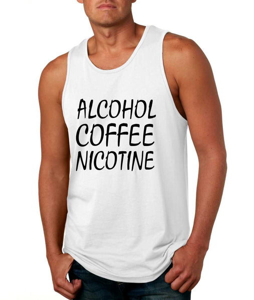 Men's Tank Top Alcohol Coffee Nicotine Cool Funny Top - ALLNTRENDSHOP - 1