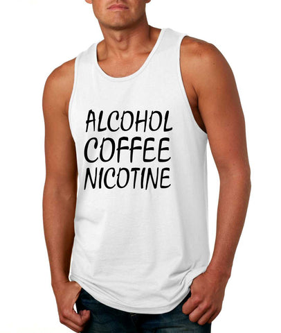 Men's Tank Top Alcohol Coffee Nicotine Cool Funny Top - ALLNTRENDSHOP - 1
