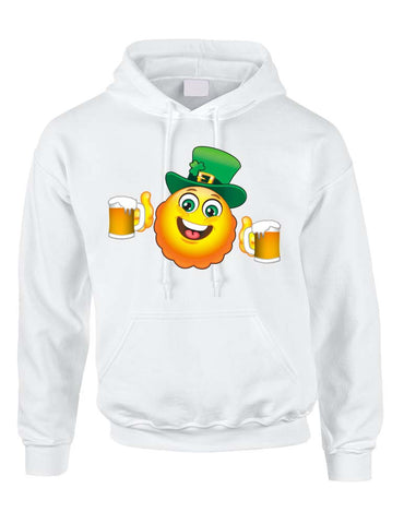 Irish smiling Emoji ST patricks women hooded sweatshirt - ALLNTRENDSHOP - 1