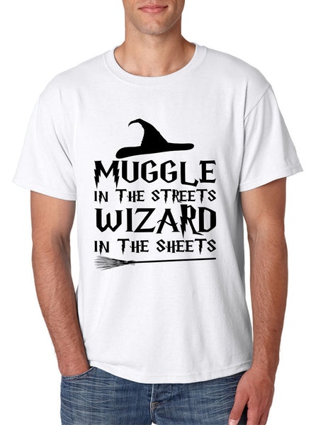 Men's T Shirt Muggle In The Streets Wizard In The Sheets Cool Tee - ALLNTRENDSHOP - 6
