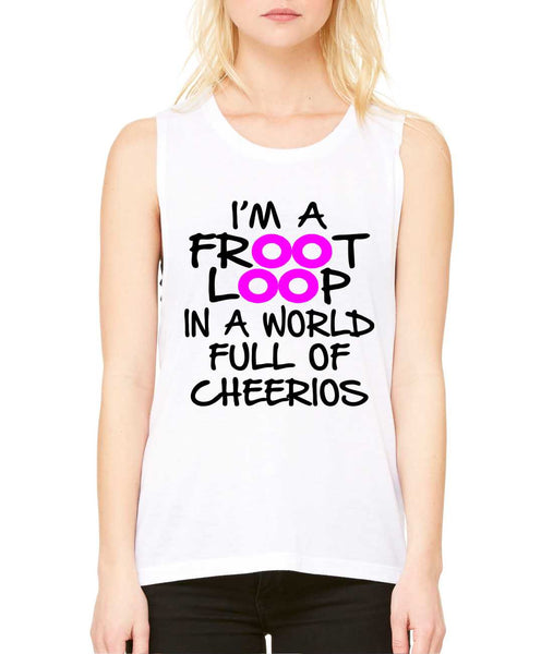 Women's Flowy Muscle Top I'm A Froot Loop Fun Cool Top - ALLNTRENDSHOP - 3