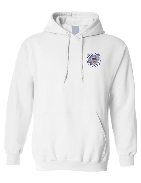 Adult Hoodie Coast Guard Embroidered USCG Top USA Embroidery Gift