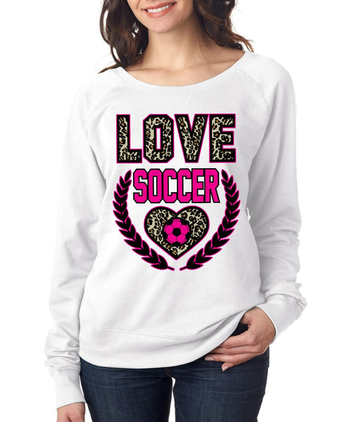 Love Soccer Leopard Womens long sleeve Pullover - ALLNTRENDSHOP - 2