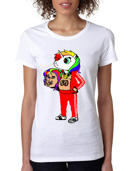 Women's T Shirt 6ix9ine Unicorn 69 Funny Shirt Trendy Hot Fans Gift