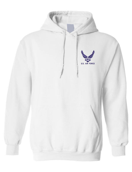 Adult Hoodie US Air Force Embroidered Military Love USA Army