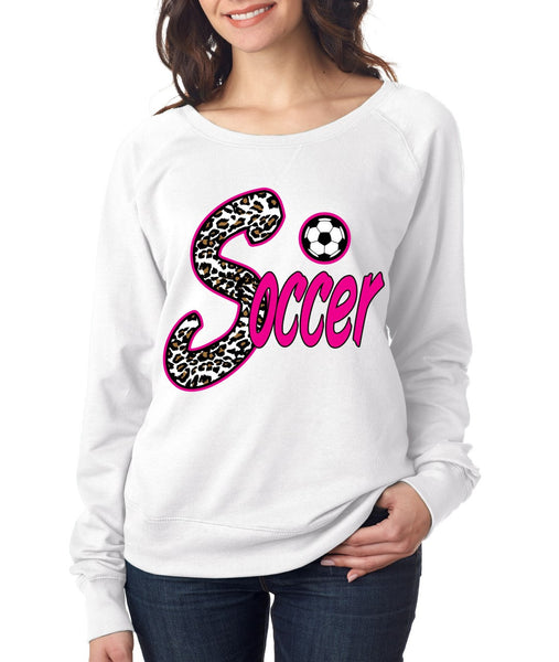 Soccer White Leopard women`s long sleeve Pullover - ALLNTRENDSHOP - 5
