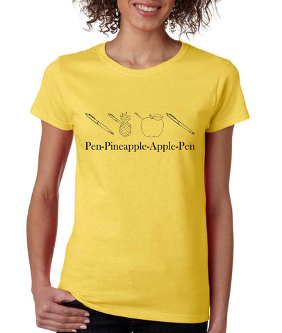 Women's T Shirt Pen Pineapple Apple Pen PPAP CHEE Fun Shirt